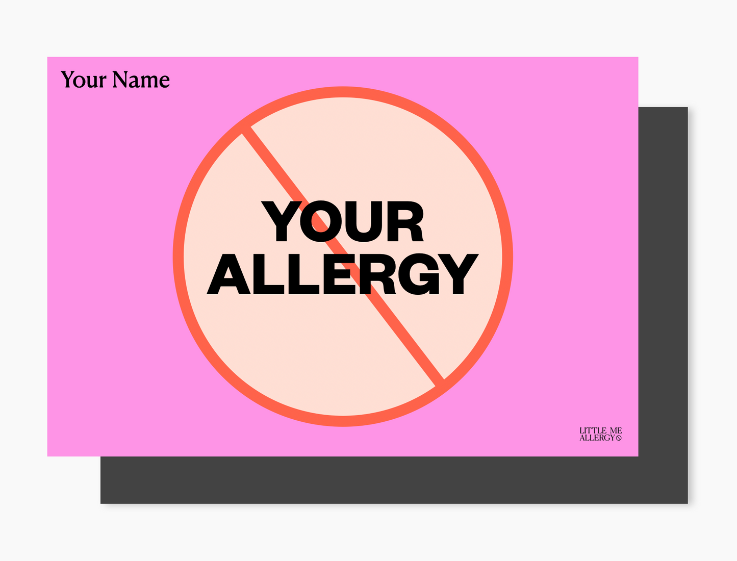 Custom Placemat + Magnet Sign (Single Allergy)