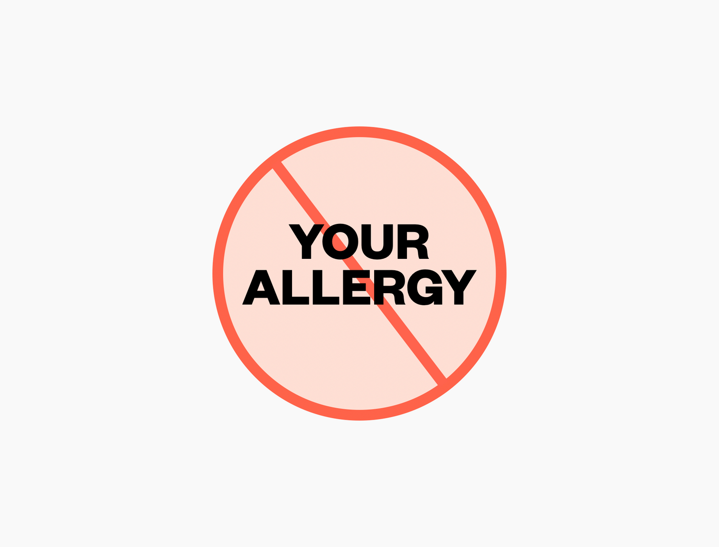 Custom Waterproof Stickers - Single Allergy, 1-1/2 inch round (sheet of 15)