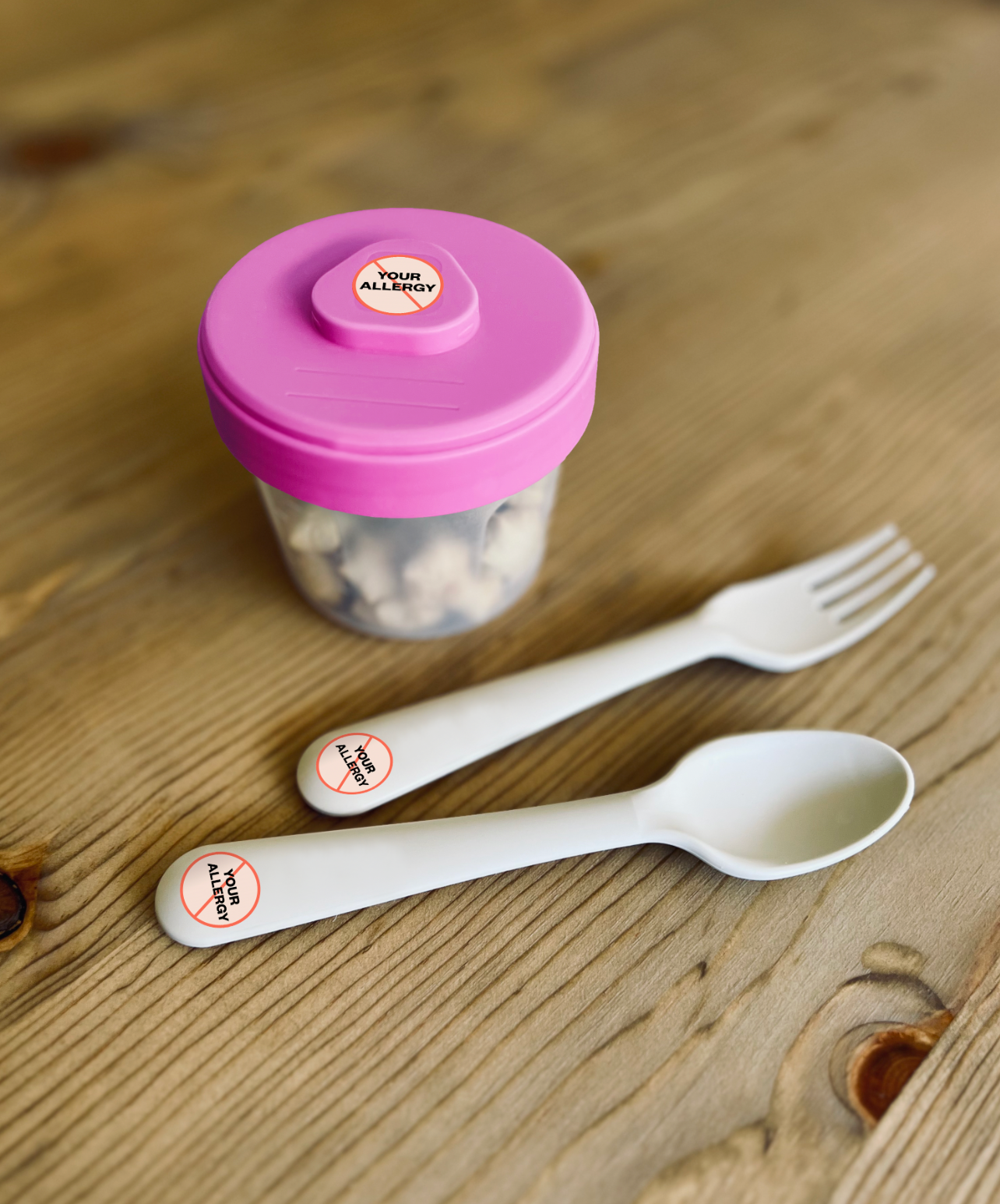 Custom Waterproof Stickers - Single Allergy, 3/4 inch round (sheet of 30)