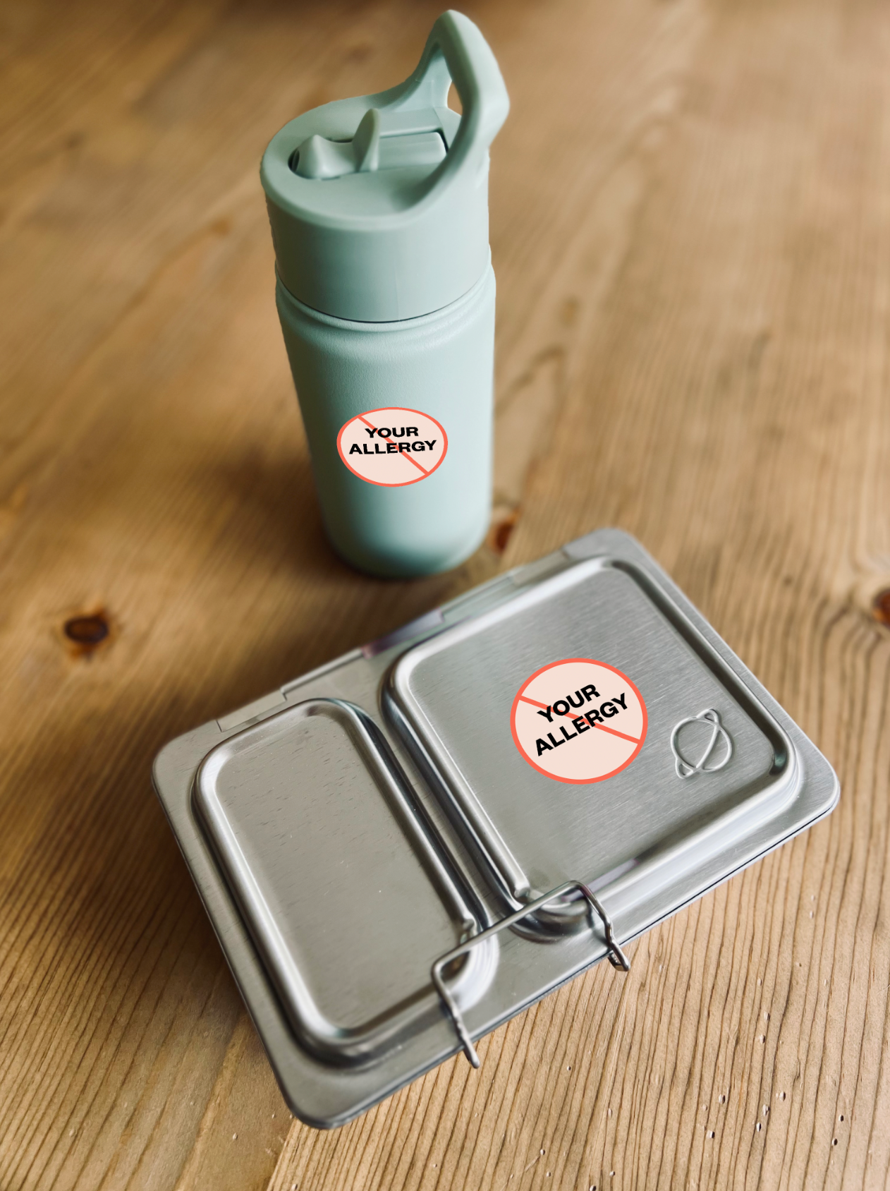 Custom Waterproof Stickers - Single Allergy, 1-1/2 inch round (sheet of 15)