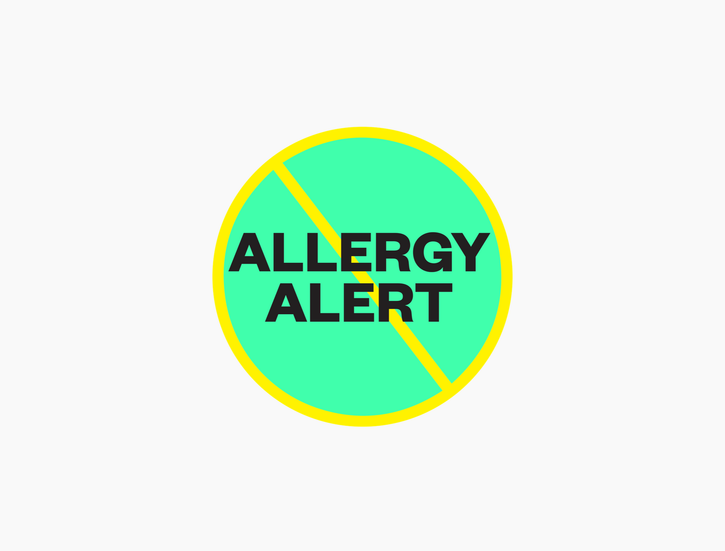 Allergy Alert Waterproof Stickers, 1-1/2 inch round (sheet of 15)