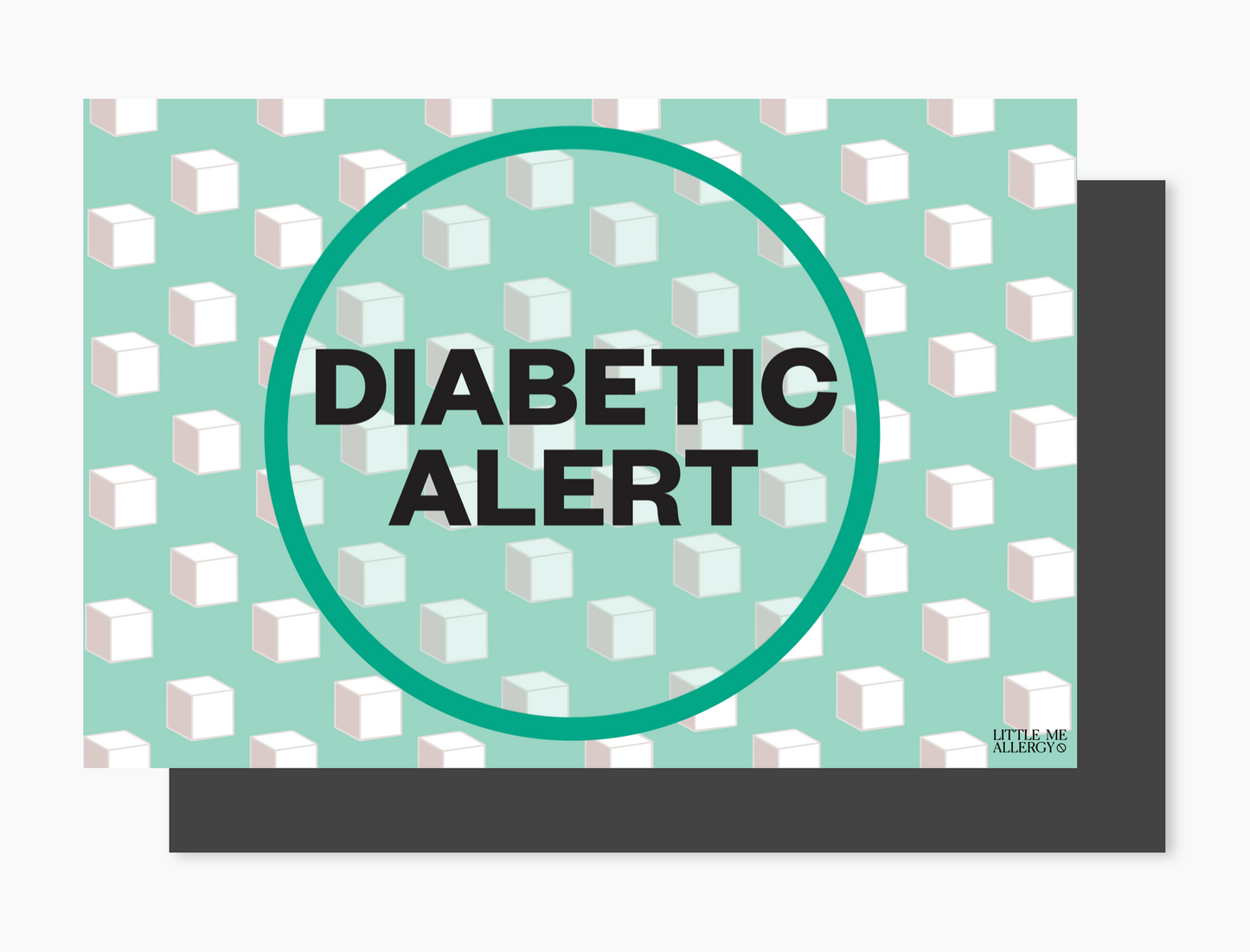 Diabetic Alert Placemat + Magnet Sign