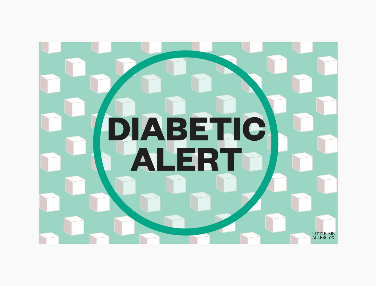 Diabetic Alert Placemat + Magnet Sign