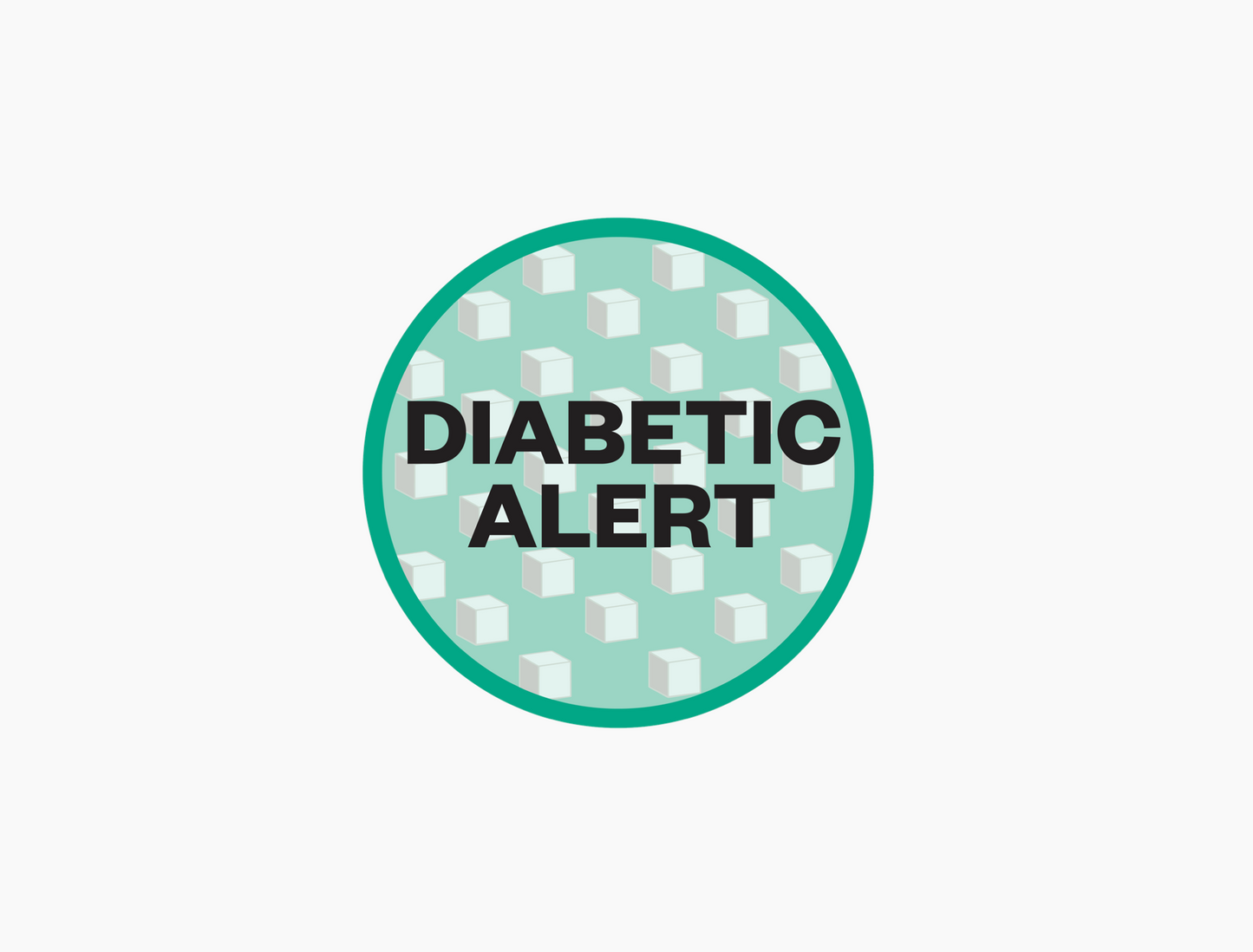 Diabetic Alert Waterproof Stickers, 1-1/2 inch round (sheet of 15)
