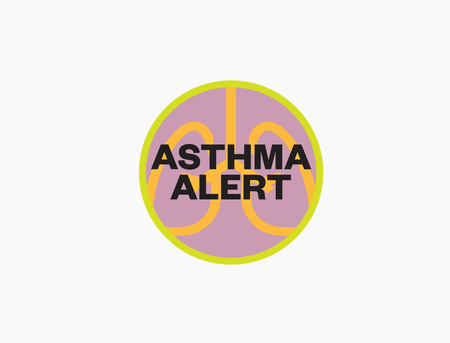 Asthma Alert Waterproof Stickers, 1-1/2 inch round (sheet of 15)