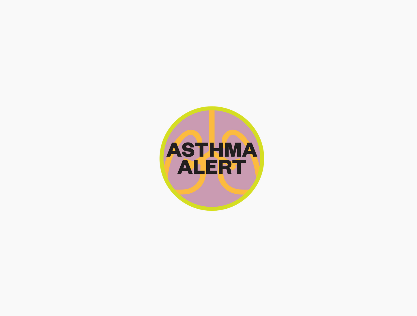 Asthma Alert Waterproof Stickers, 3/4 inch round (sheet of 30)