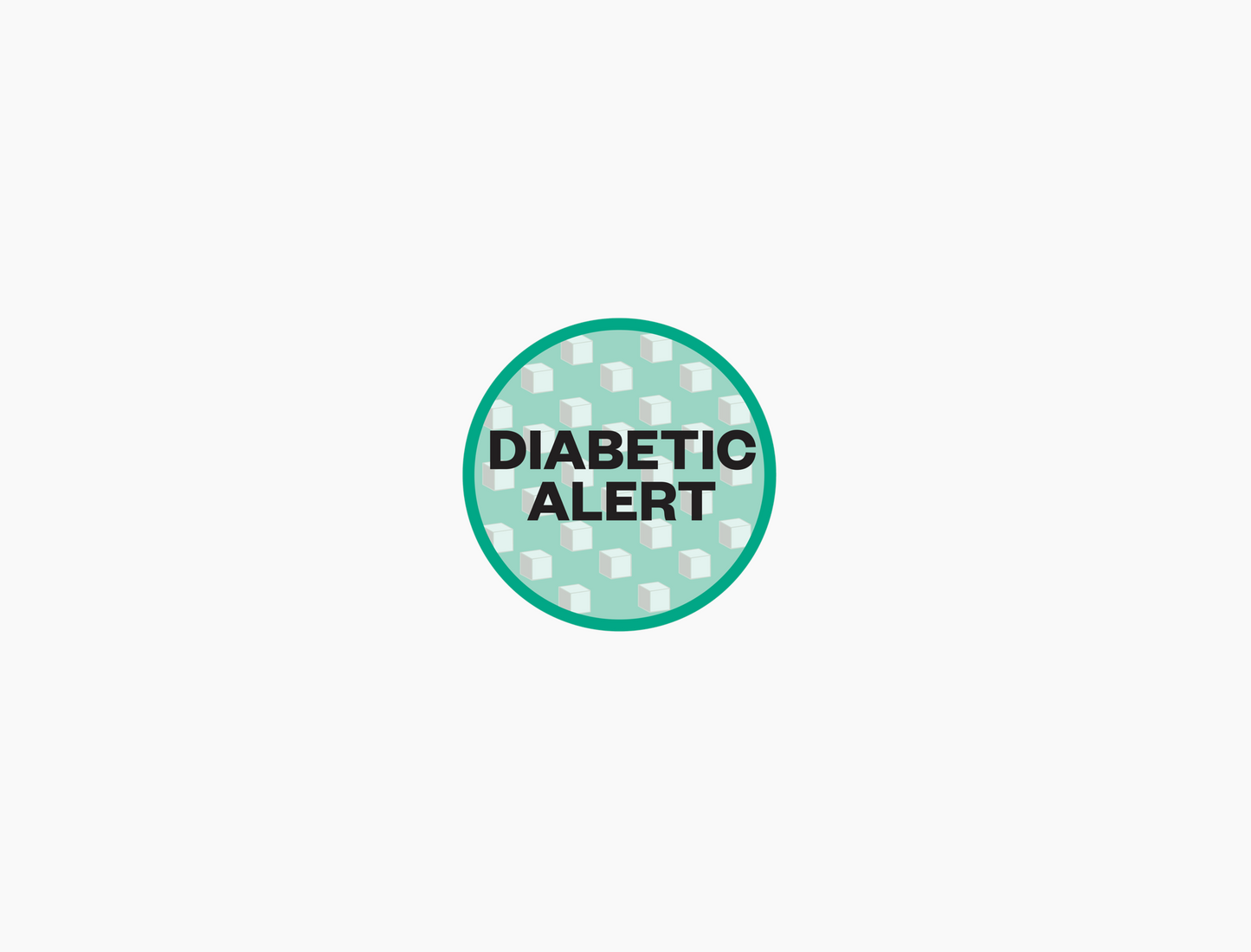 Diabetic Alert Waterproof Stickers, 3/4 inch round (sheet of 30)