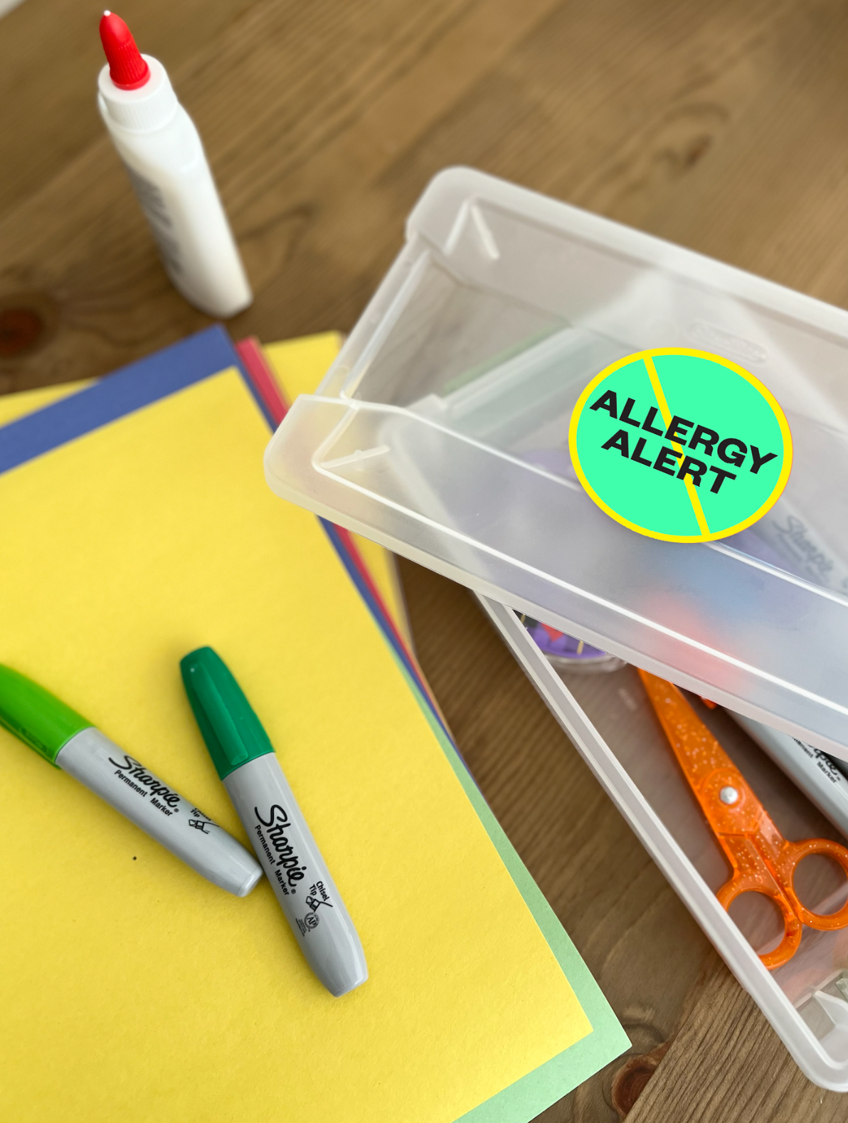 Allergy Alert Waterproof Stickers, 3 inch round (sheet of 6)