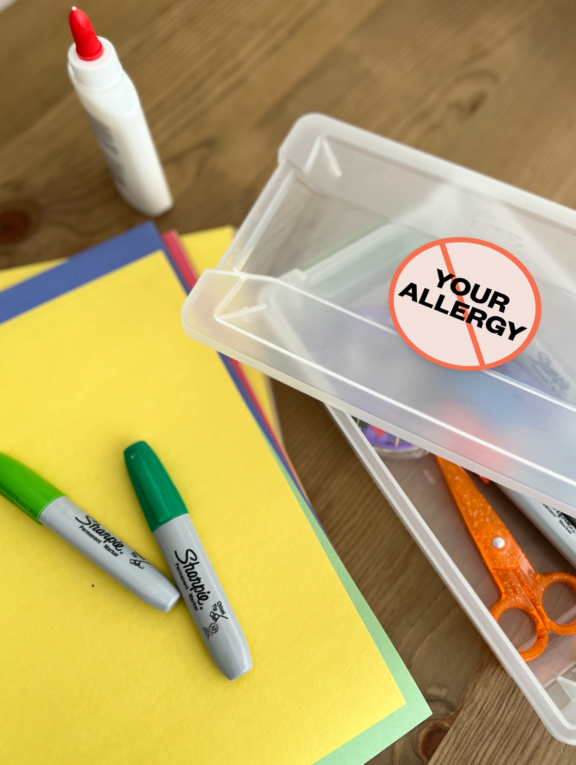 Custom Waterproof Stickers - Single Allergy, 3 inch round (sheet of 6)