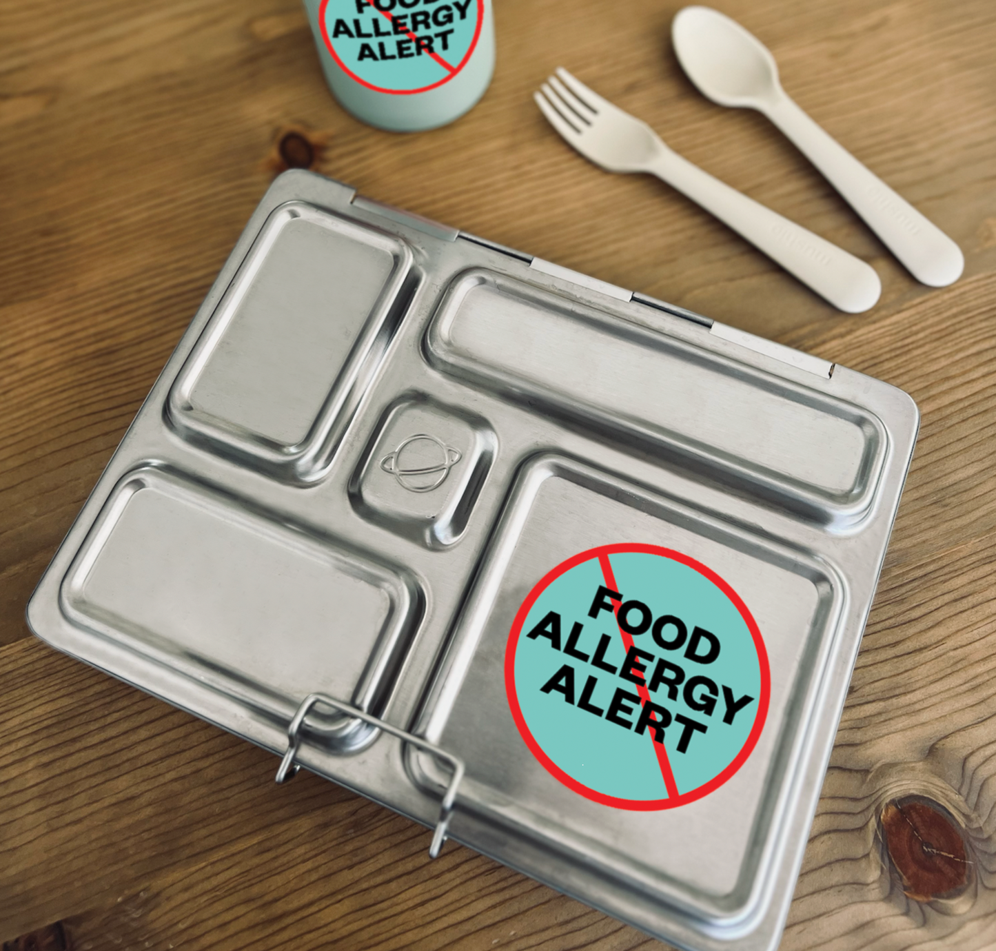 Food Allergy Alert Waterproof Stickers, 3 inch round (sheet of 6)