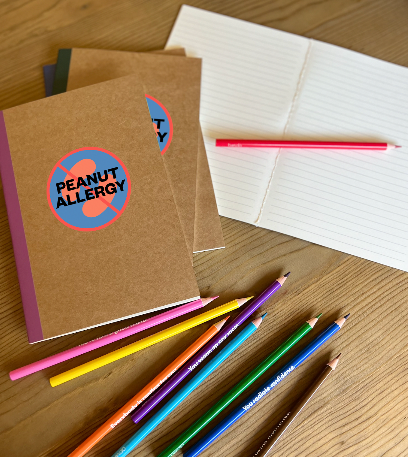 Peanut Allergy Waterproof Stickers, 3 inch round (sheet of 6)