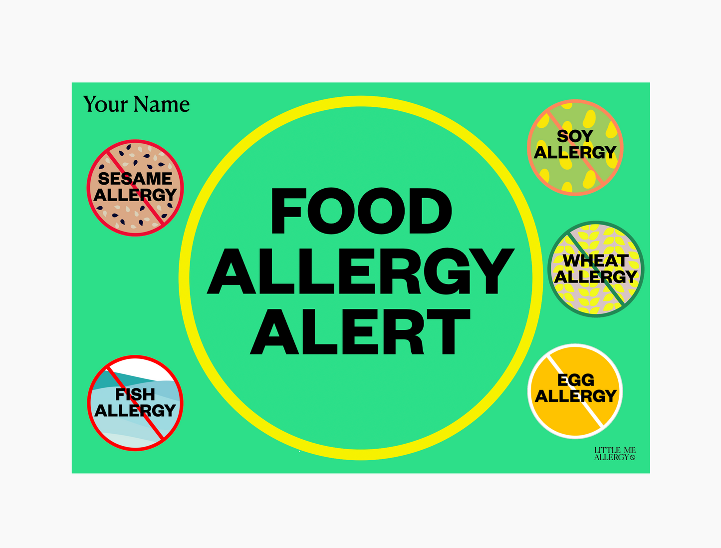 Custom Placemat + Magnet Sign (Food Allergy Alert)