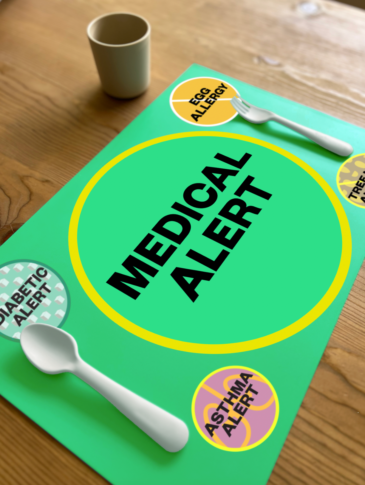 Custom Placemat + Magnet Sign (Medical Alert)