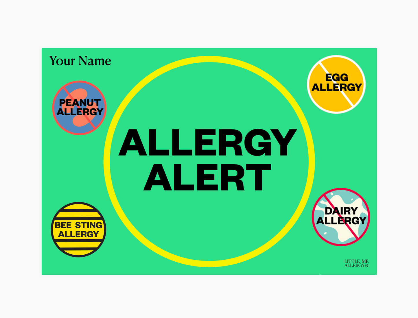 Custom Placemat + Magnet Sign (Allergy Alert)