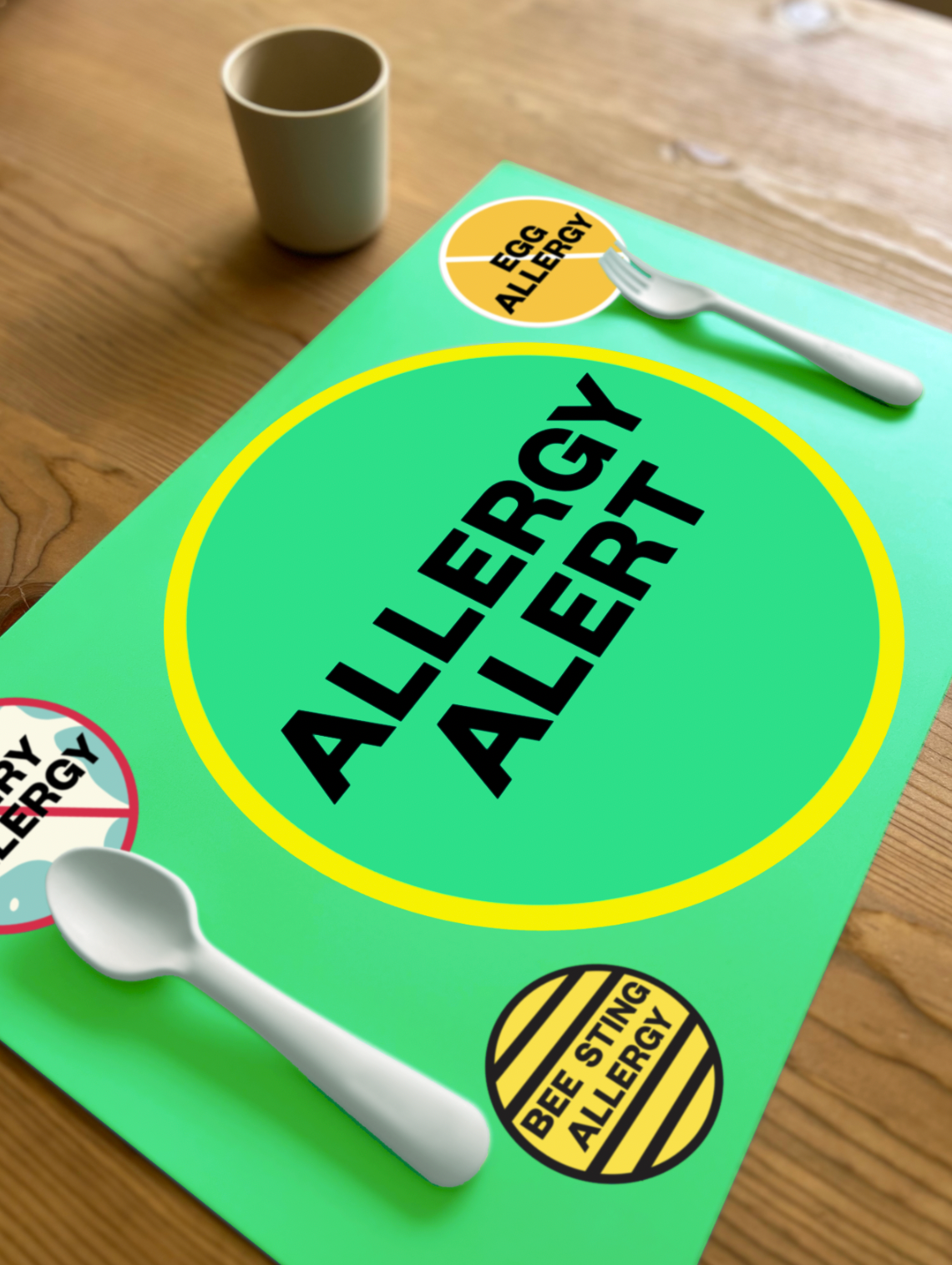 Custom Placemat + Magnet Sign (Allergy Alert)