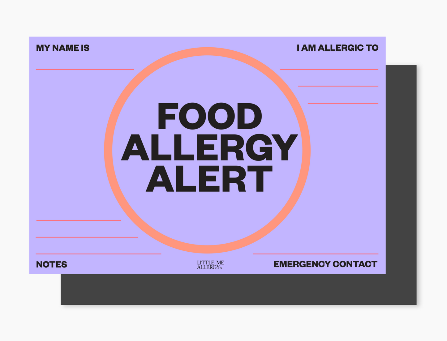 Food Allergy Alert Placemat + Magnet Sign (very berry)