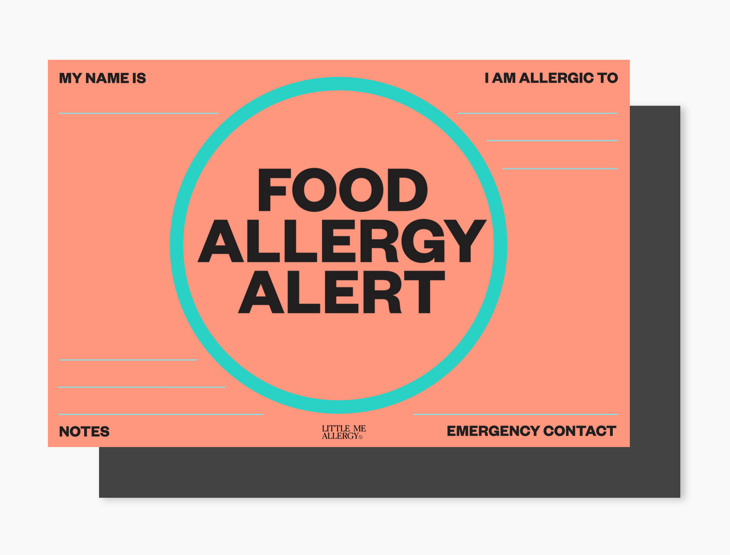 Food Allergy Alert Placemat + Magnet Sign (orange sherbet)