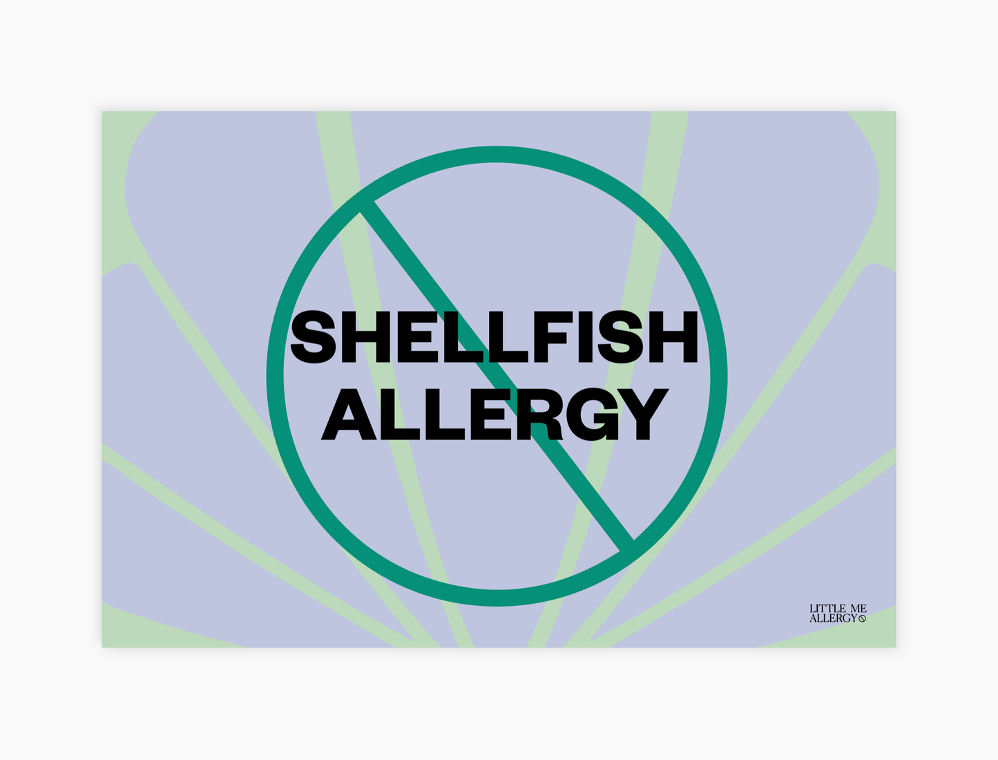 Shellfish Allergy Placemat + Magnet Sign