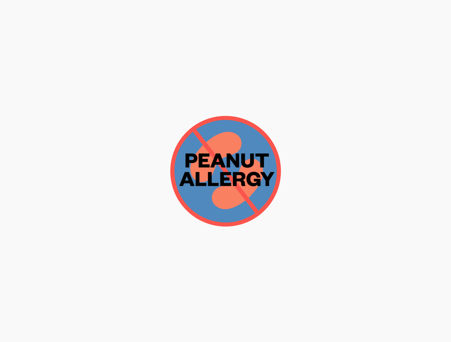 Peanut Allergy Waterproof Stickers, 3/4 inch round (sheet of 30)