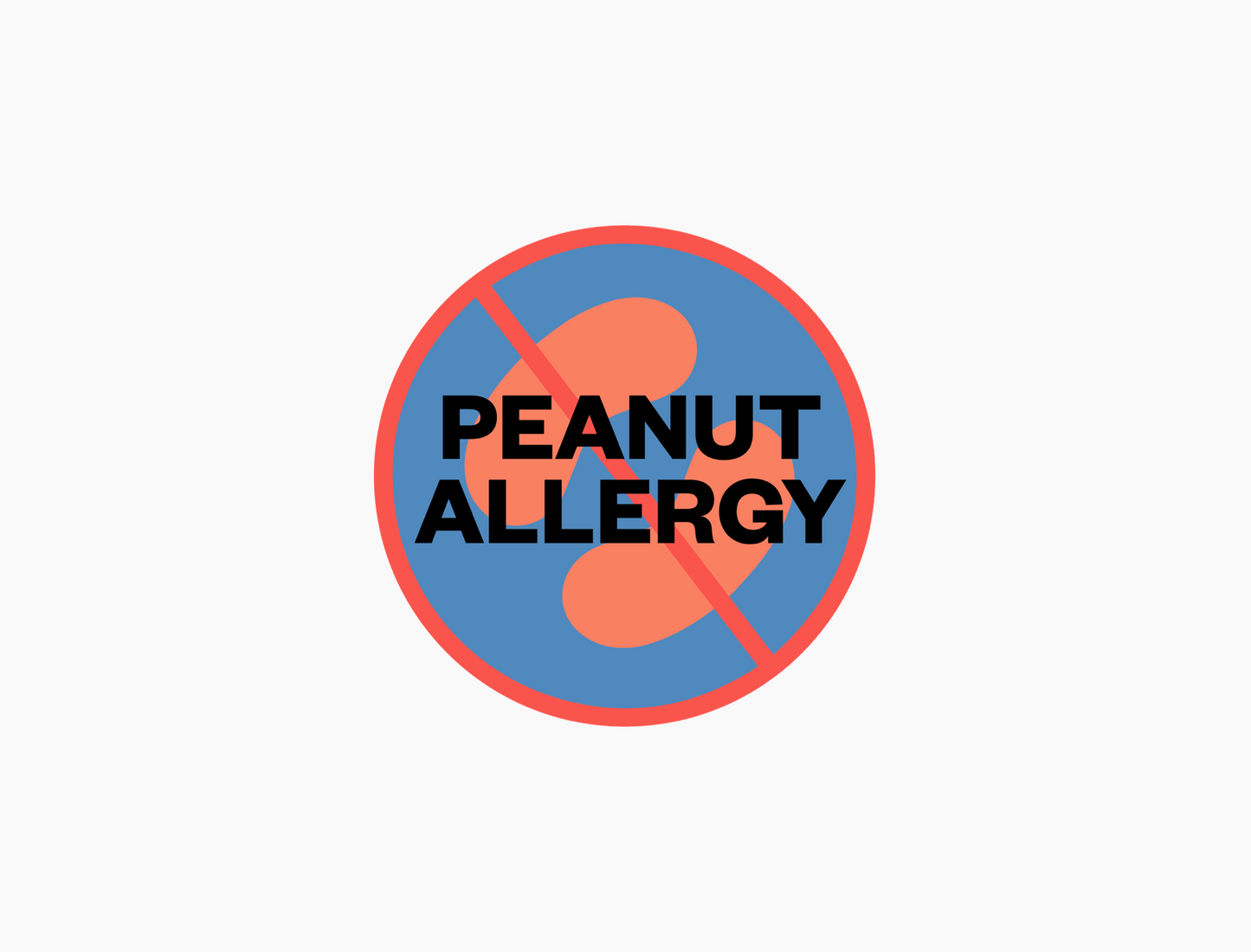 Peanut Allergy Waterproof Stickers, 1-1/2 inch round (sheet of 15)