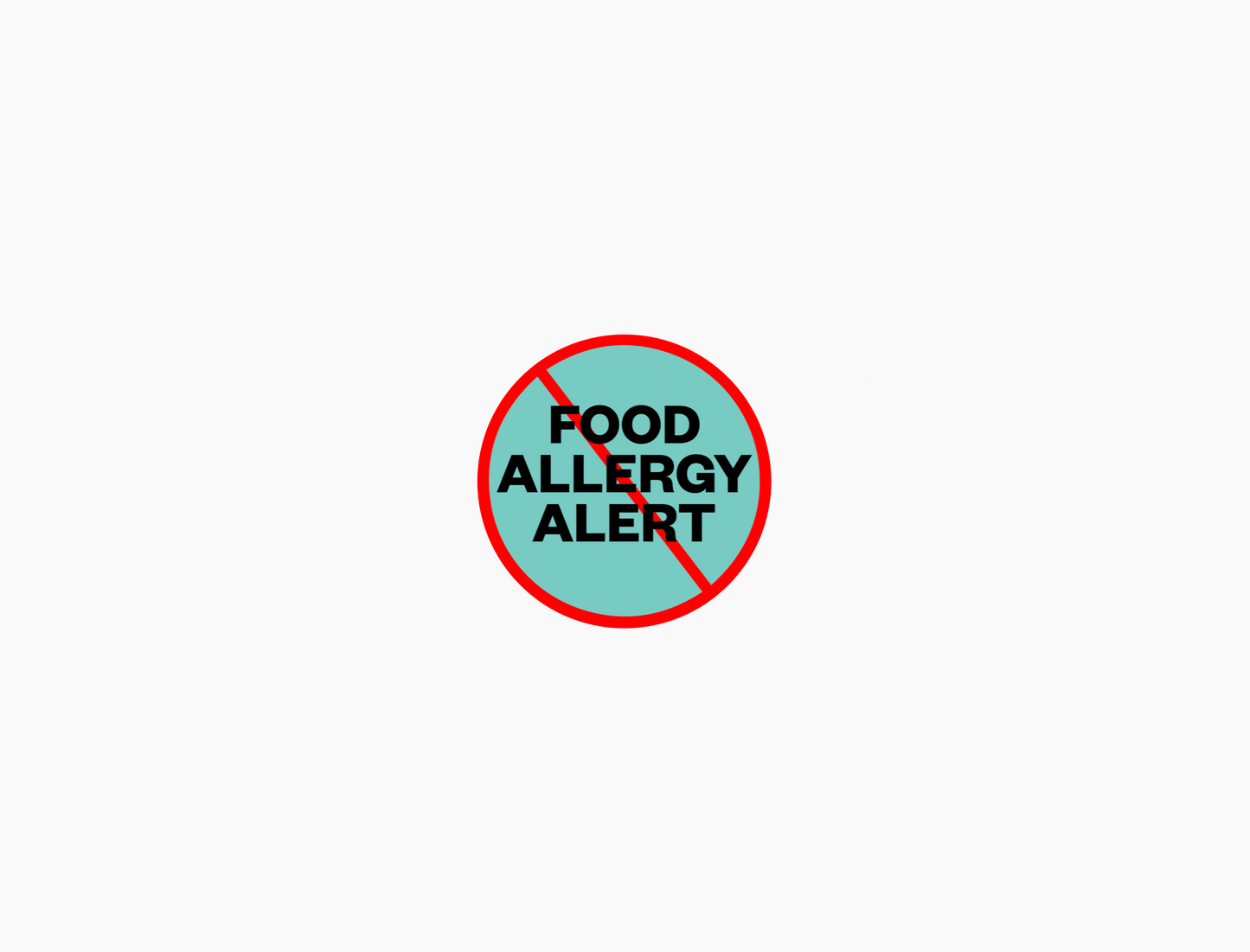 Food Allergy Waterproof Stickers, 3/4 inch round (sheet of 30)