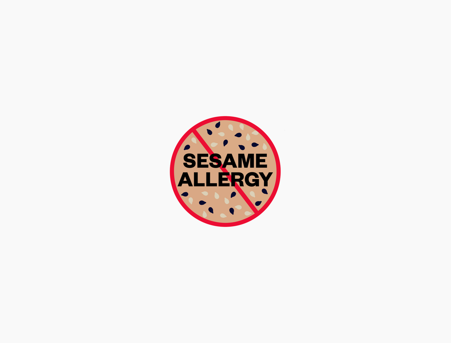 Sesame Allergy Waterproof Stickers, 3/4 inch round (sheet of 30)