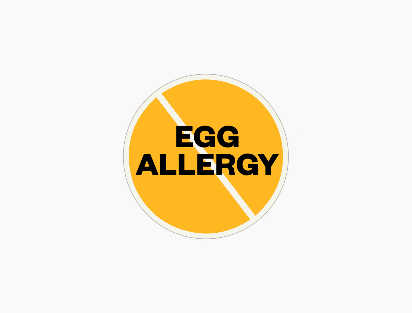 Egg Allergy Waterproof Stickers, 1-1/2 inch round (sheet of 15)