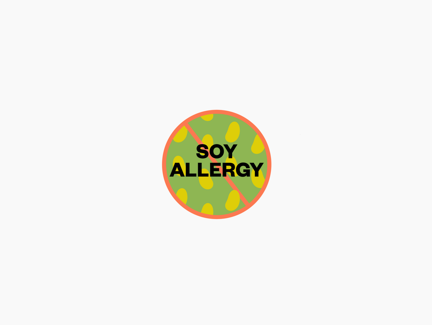 Soy Allergy Waterproof Stickers, 3/4 inch round (sheet of 30)
