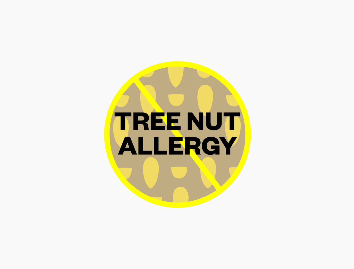 Tree Nut Allergy Waterproof Stickers, 1-1/2 inch round (sheet of 15)