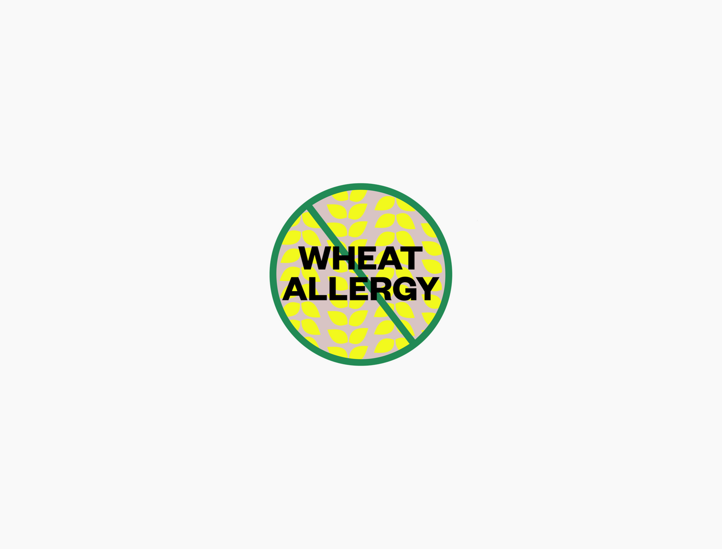 Wheat Allergy Waterproof Stickers, 3/4 round (Sheet of 30)