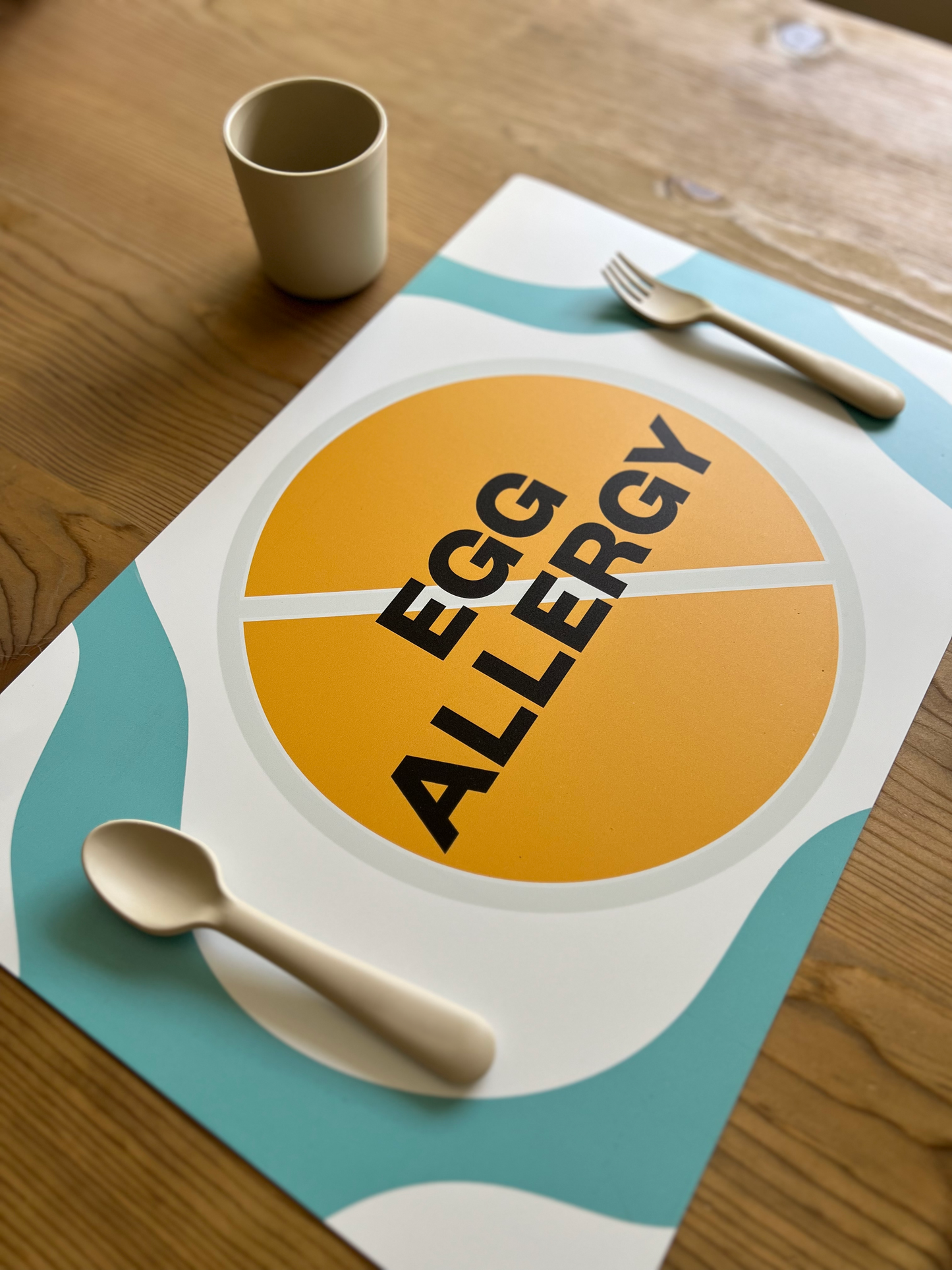 Egg Allergy Placemat + Magnet Sign
