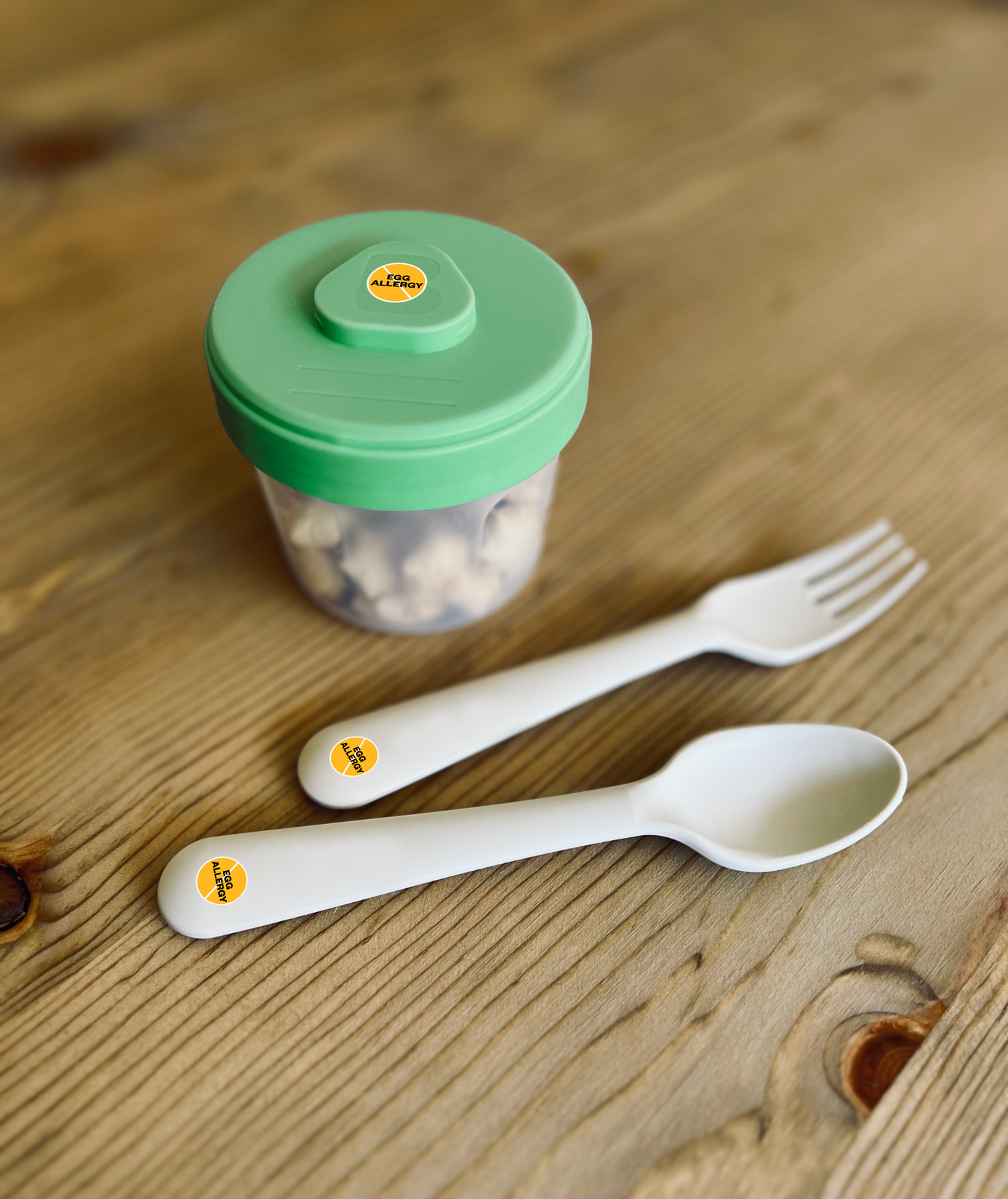 Egg Allergy Waterproof Stickers, 3/4 inch round (sheet of 30)