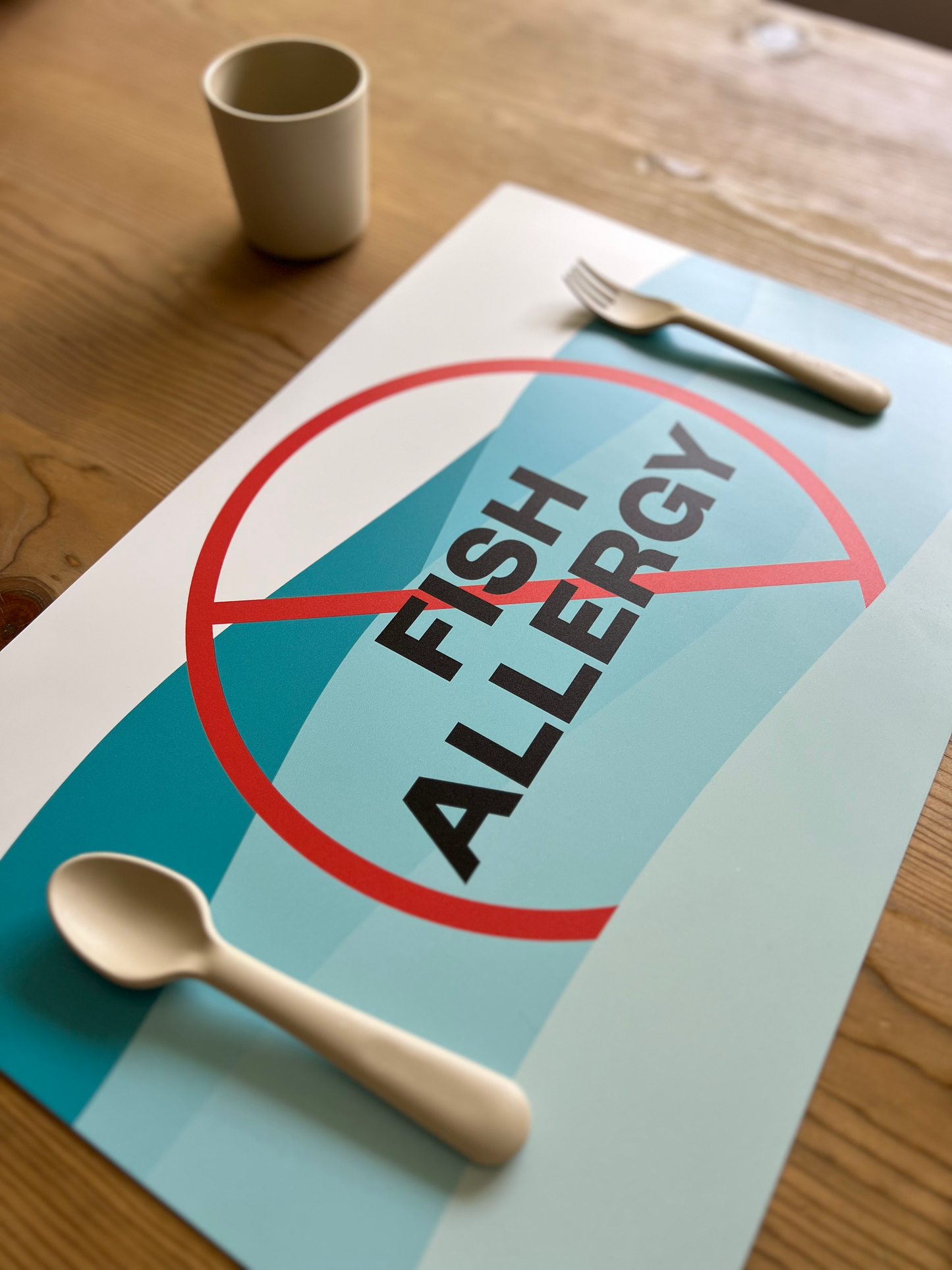 Fish Allergy Placemat + Magnet Sign