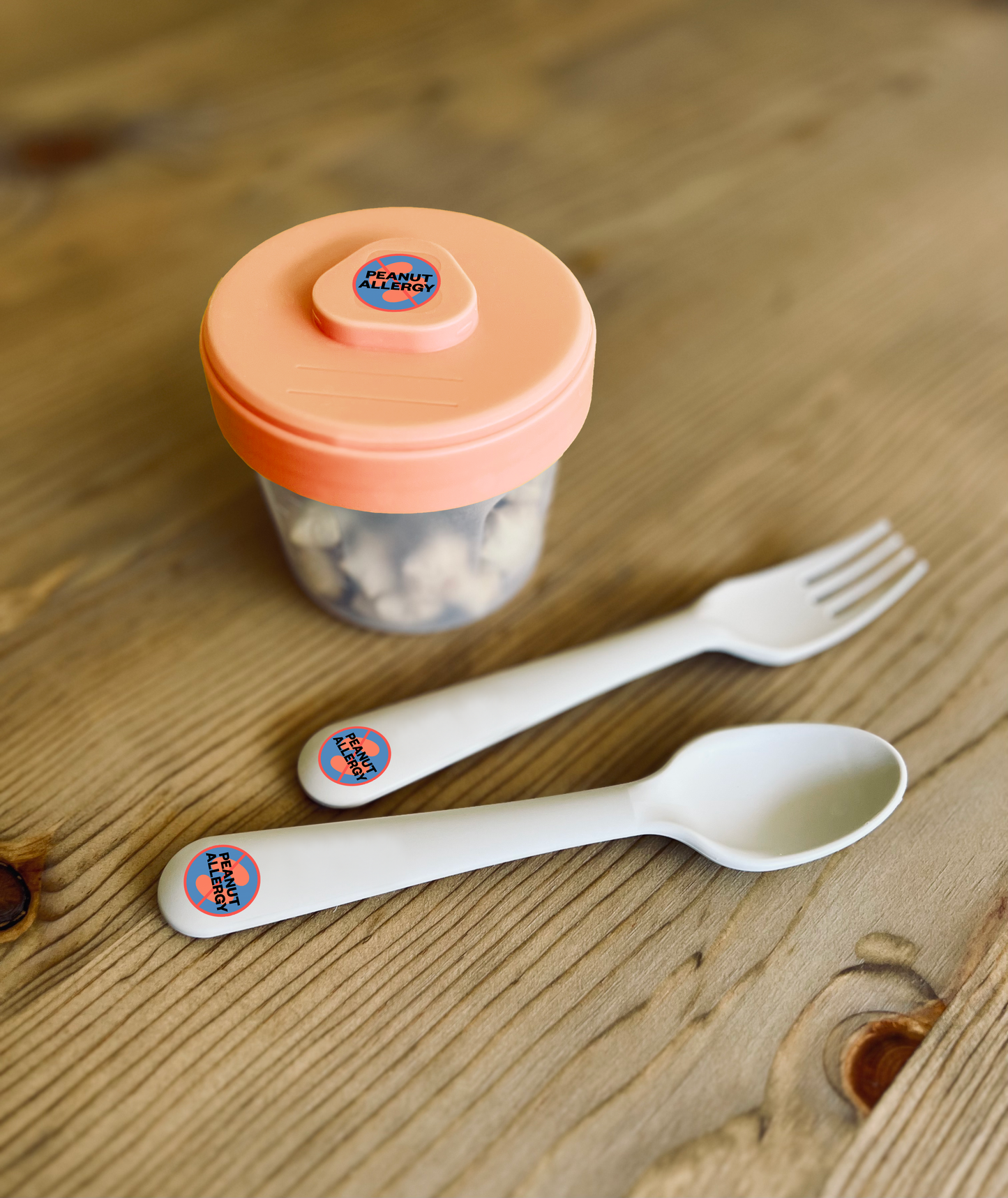 Peanut Allergy Waterproof Stickers, 3/4 inch round (sheet of 30)