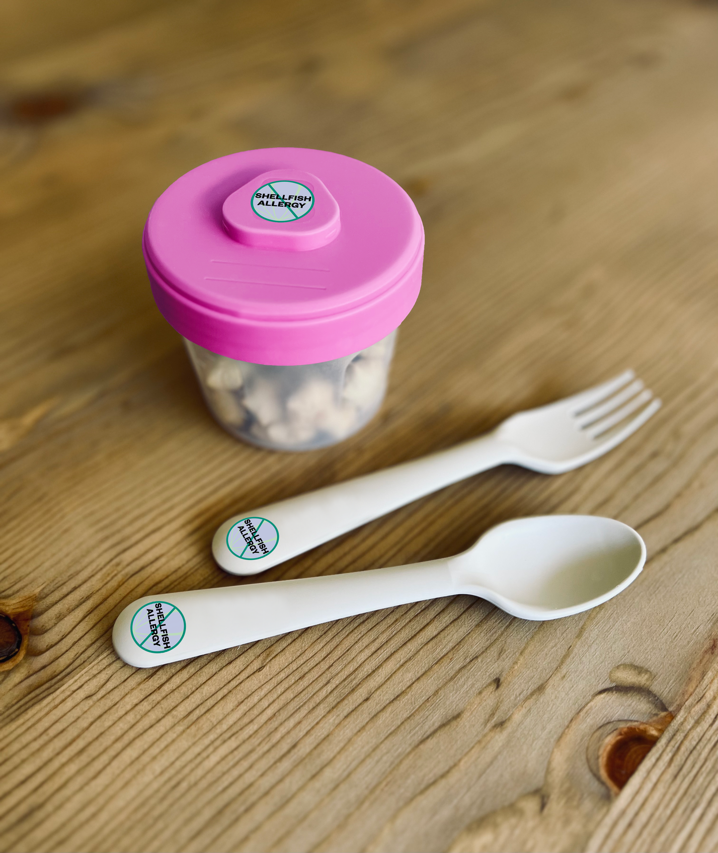 Shellfish Allergy Waterproof Stickers, 3/4 inch round (sheet of 30)