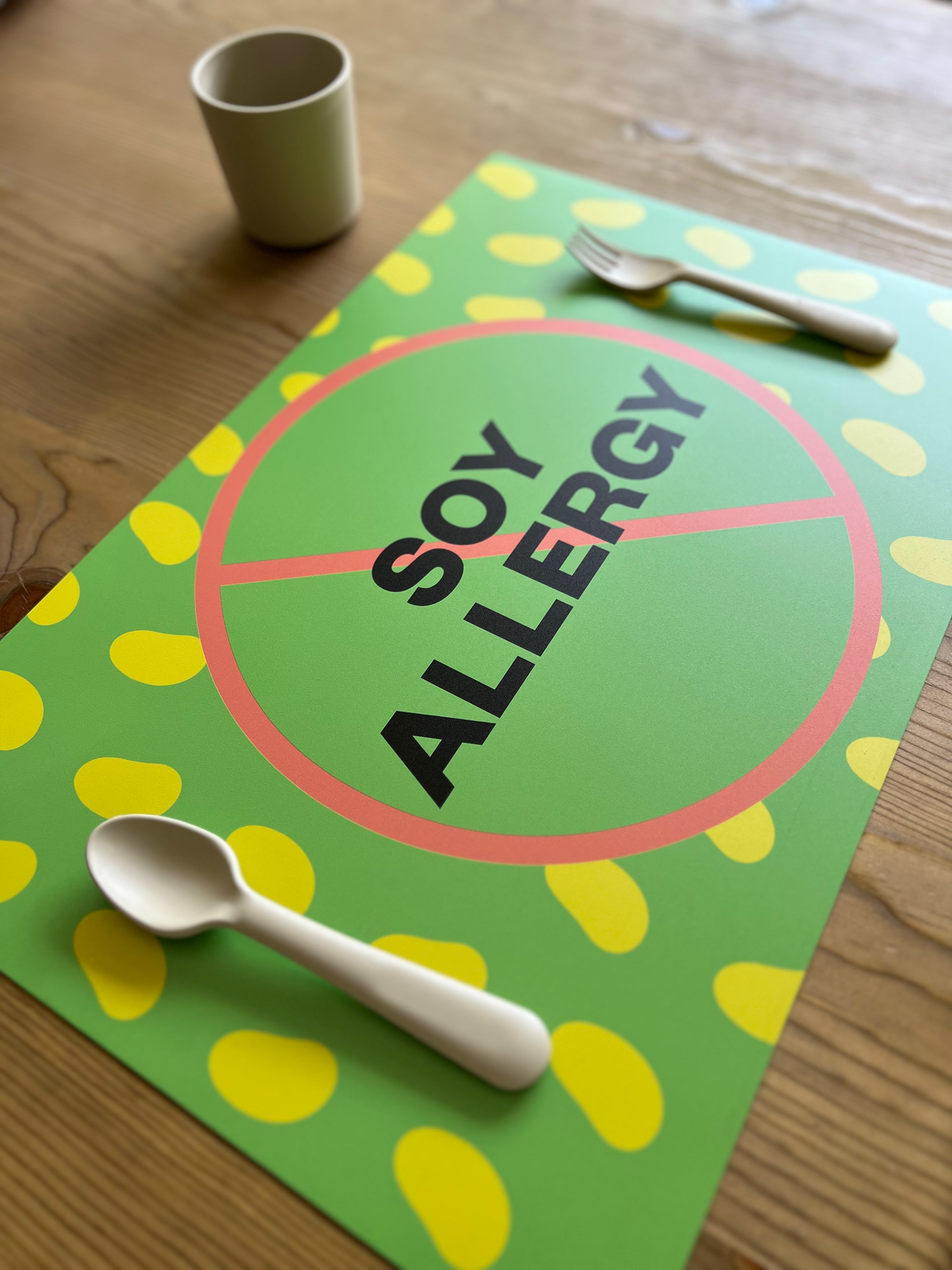 Soy Allergy Placemat + Magnet Sign