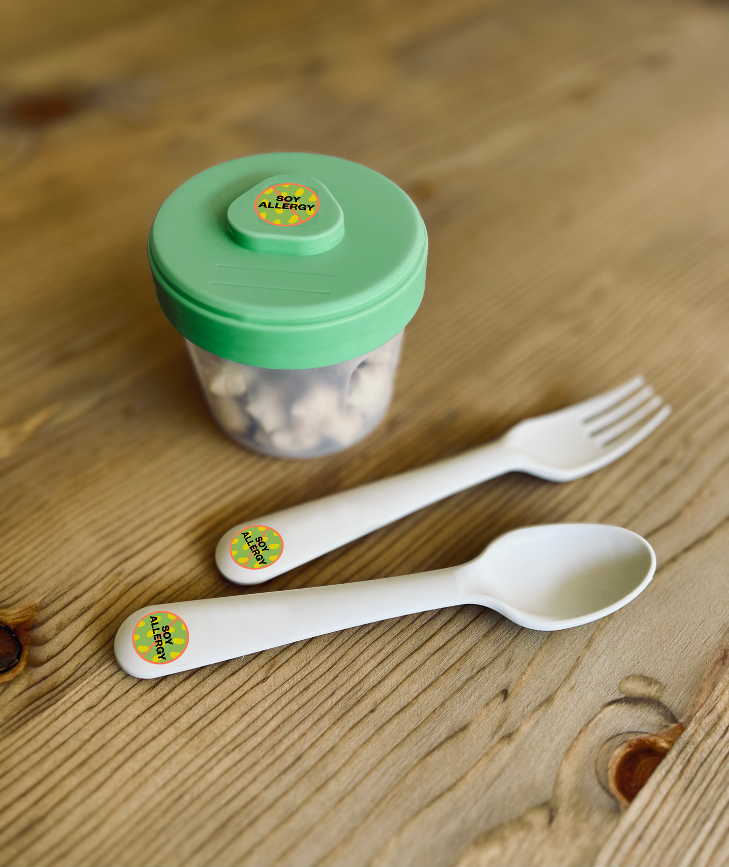 Soy Allergy Waterproof Stickers, 3/4 inch round (sheet of 30)