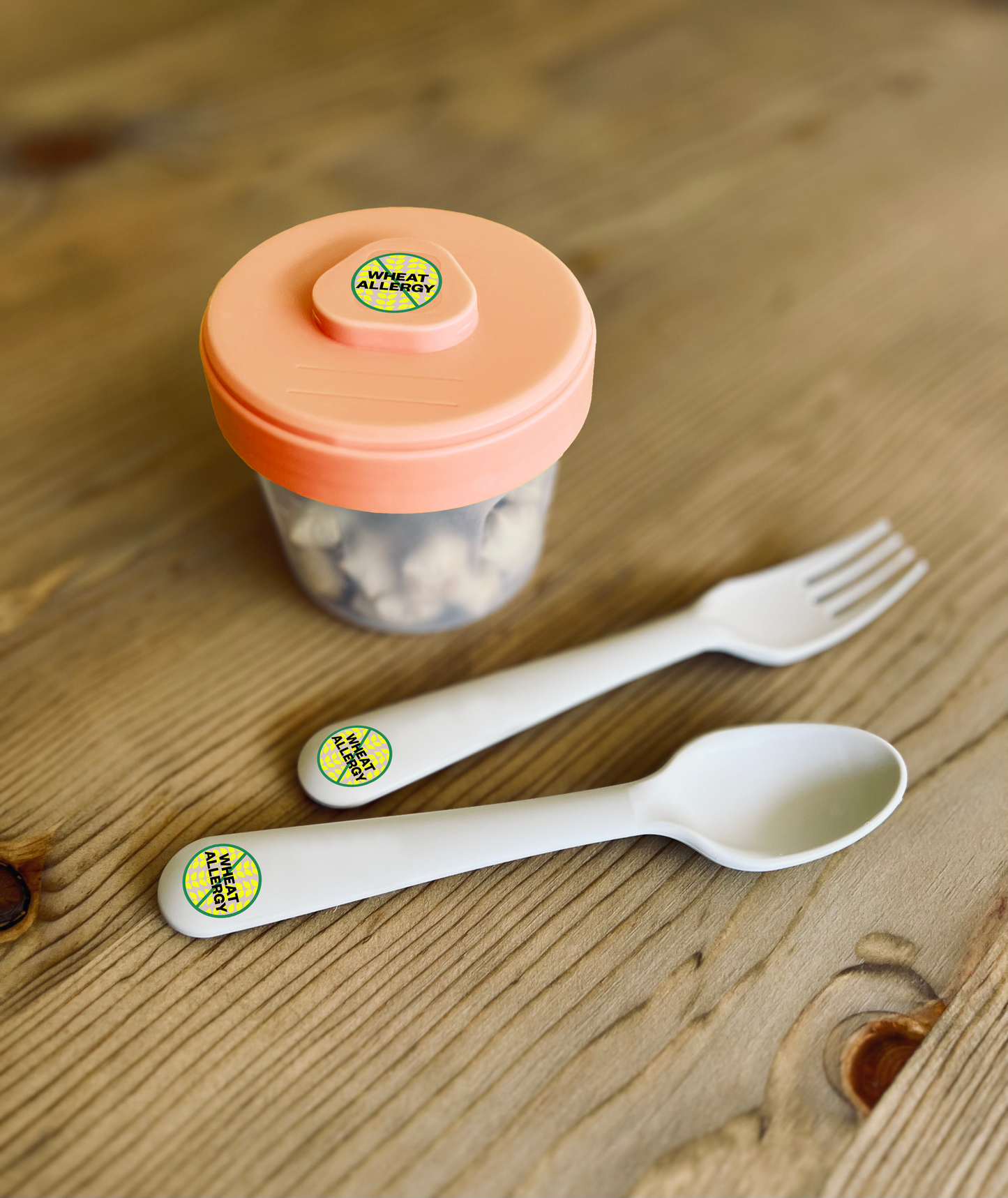 Wheat Allergy Waterproof Stickers, 3/4 round (Sheet of 30)