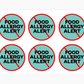 Food Allergy Alert Waterproof Stickers, 3 inch round (sheet of 6)