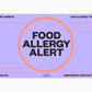 NEW! Food Allergy Alert Placemat + Magnet Sign (very berry)