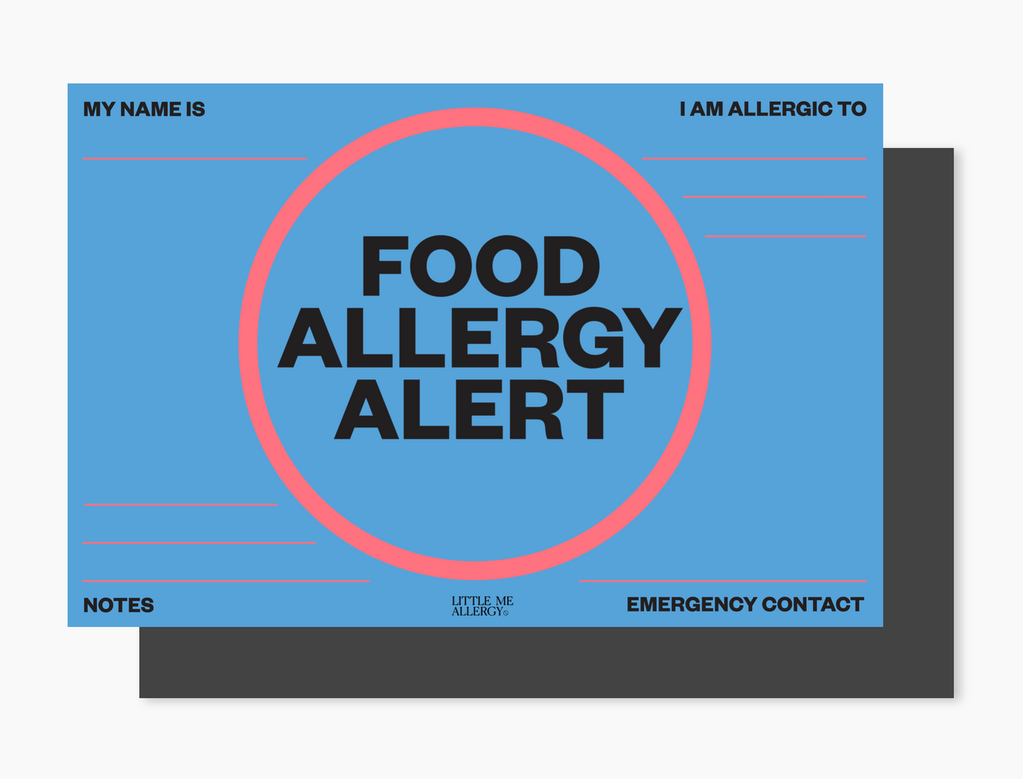 NEW! Food Allergy Alert Placemat + Magnet Sign (blueberry)