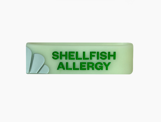 Shellfish Allergy Wristband (glows in the dark!)
